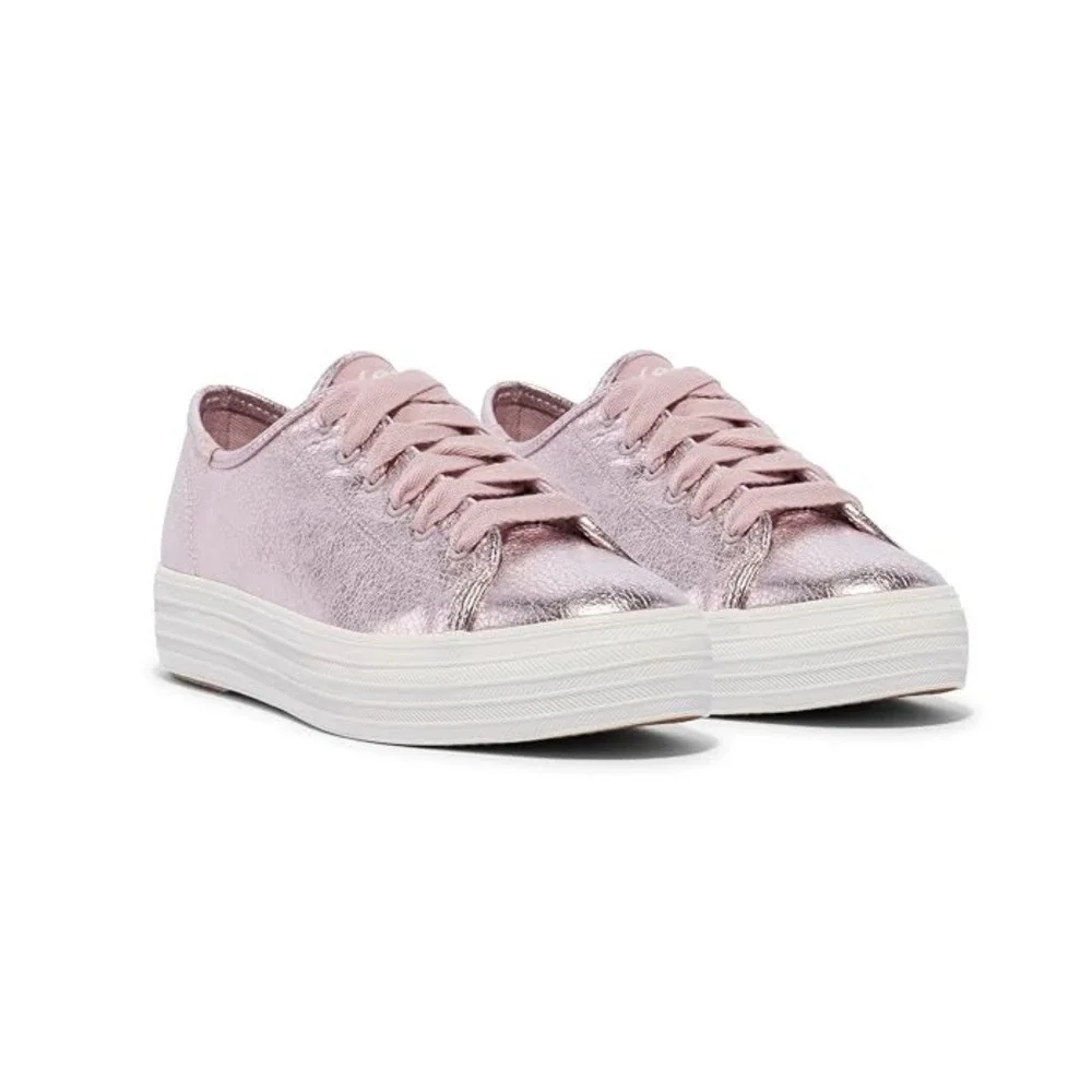 Keds Triple Kick Metallic Rose Gold Pink Platform Sneakers WH62011 Women 9